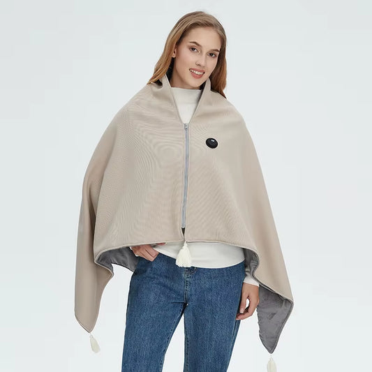 Poncho Chauffant Zippé – 3 Niveaux De Chaleur